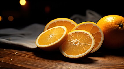 Wall Mural - orange on the table