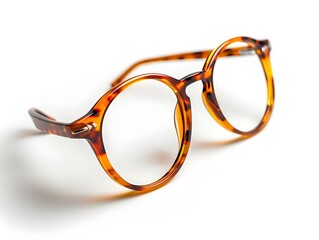 A Pair of Stylish Tortoiseshell Reading Glasses Highlighted Against a Clean White Background