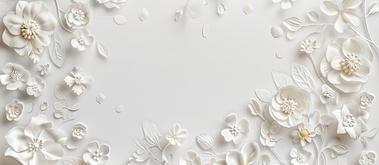 Aufkleber - WHITE FLOWERS pastel background    Texture  Flowers. with copy space image. Place for adding text or design