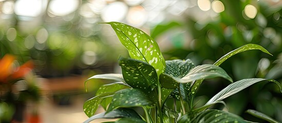 Aufkleber - ornamental plants, indoor plant in the nursery, green house of the plant . with copy space image. Place for adding text or design