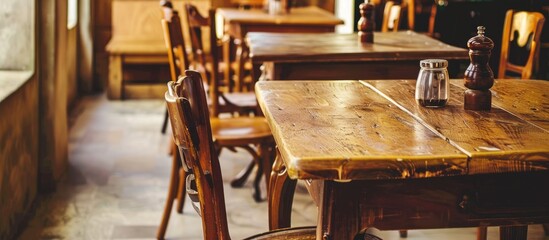 Leinwandbilder - chairs and tables, Home Furniture, and the dining table. with copy space image. Place for adding text or design