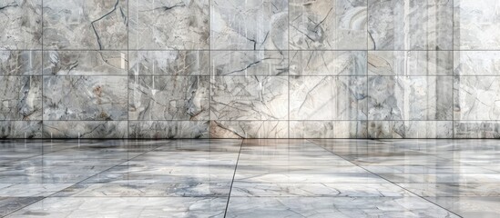 Fototapete - wall granite cement stone floor tiles. with copy space image. Place for adding text or design