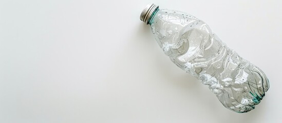 Aufkleber - empty crushed plastic bottle isolated on white background. with copy space image. Place for adding text or design