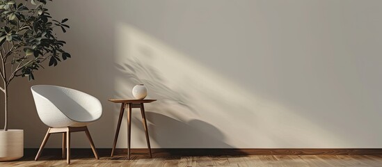 Poster -  table and chair decoration in the living room or other room. with copy space image. Place for adding text or design