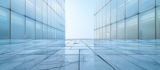 Poster - glass brick pattern at marble building. with copy space image. Place for adding text or design