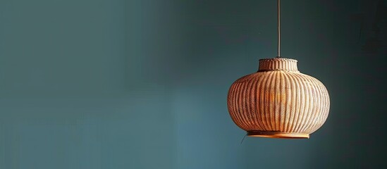 Wall Mural - asian wicker  hanging lamp. with copy space image. Place for adding text or design