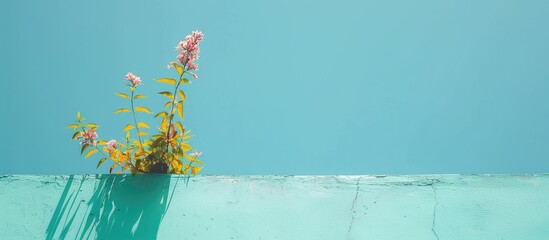 Aufkleber - Flowering Plant in Daylight on Roof Top. with copy space image. Place for adding text or design