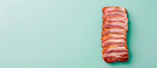 Poster - Pork belly on pastel background  Food  Isolated  pastel. with copy space image. Place for adding text or design