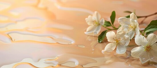 Leinwandbilder - Cape flower bath jasmine placed isolated on a pastel background. with copy space image. Place for adding text or design