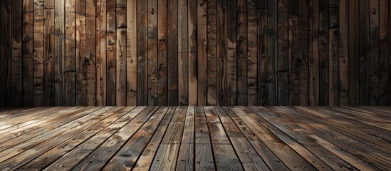 Wall Mural - Wooden terrace wall texture background. style dark. with copy space image. Place for adding text or design