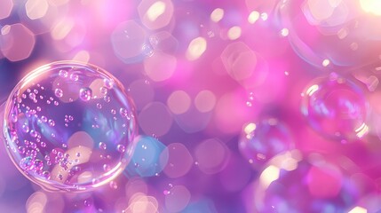 Wall Mural - Abstract backdrop with colorful bubbles and light effects