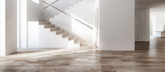 Aufkleber - Design stairs and bridge in a modern renovated home. with copy space image. Place for adding text or design