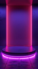 Wall Mural - Captivating Neon Purple Gradient Background for Luxury Product Showcase