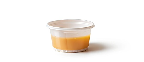 Aufkleber - Plastic disposable sauce cup isolated on white. Copy space image. Place for adding text or design