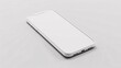 © Mahemud - A white smartphone with a blank screen is isolated on a white background, ready for custom content or digital applications, highlighting modern technology and communication devices.