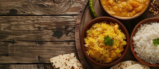 Aufkleber - Cheese Rice & Dal. with copy space image. Place for adding text or design