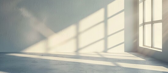Aufkleber - Empty Room With Shadow On White Wall . with copy space image. Place for adding text or design