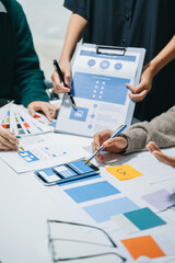 Wall Mural - ux graphic designer planning application process development prototype wireframe for web smart phone