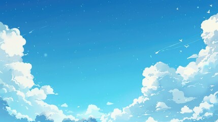 Wall Mural - Background of blue sky with small clouds