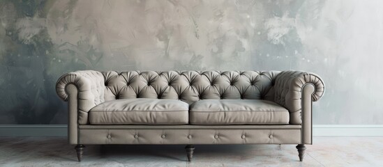 Poster - modern wall chester sofa interior. with copy space image. Place for adding text or design
