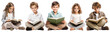 © Rawpixel.com - PNG Kids reading on the floor  cut out element set