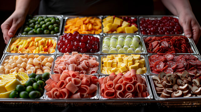 Beautifully arranged vegetable salad. High resolution, detailed, high-quality photo.