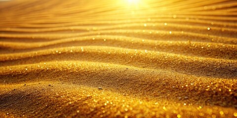 Wall Mural - Texture of golden desert sand with tiny grains reflecting sunlight, arid, dry, hot, dune, arid climate, earthy, sandy