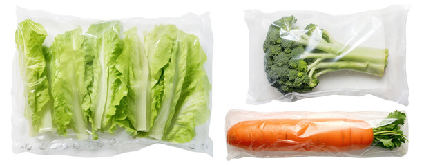 Sticker - Wrapped vegetables png cut out element set