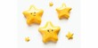 © Bundi - 3D modern icons with three gold stars on a white background for feedback