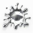 © Bundi - The 3D glossy chrome liquid blot, the metal blob splash styled after Y2K, the modern volume melting steel, alloy bubble, the silver shape.