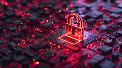 Cyber crimes and hacking technology concept. 3D illustration.