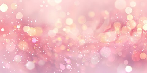 Wall Mural - Pink Bokeh Background with Gold Glimmer