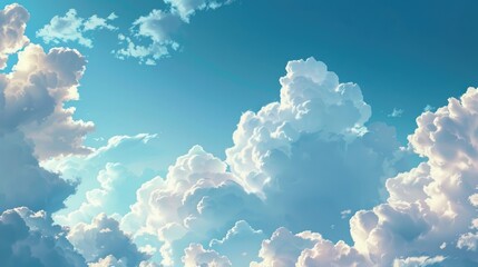 Wall Mural - Clouds that are fluffy in the sky
