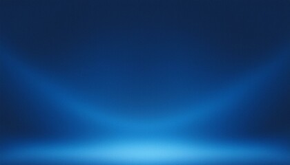 Wall Mural - Blue gradient background grainy glowing blue light on dark backdrop noise texture effect