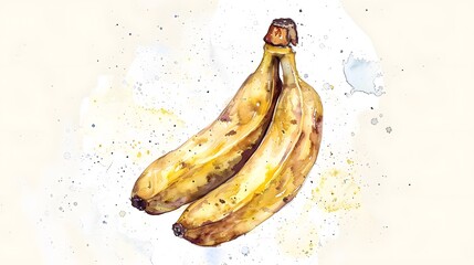 Banana illustration isolated on white background. 