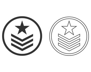 Military star emblem line icon vector