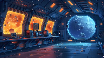 Wall Mural - Futuristic Space Station with Robots and Twinkling Stars   An Exciting and Educational Adventure in High Tech Gadgets