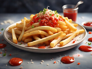 Canvas Print - Golden fried potatoes.