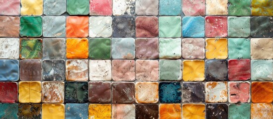 Poster - small colorful ceramic tiles background. with copy space image. Place for adding text or design
