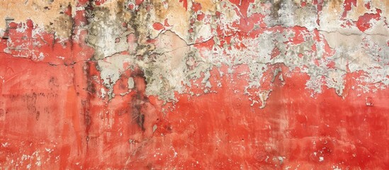 Wall Mural - Old concrete wall red background. with copy space image. Place for adding text or design
