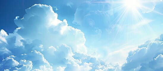 Wall Mural - bright blue sky with cloud. banner. with copy space image. Place for adding text or design