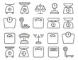 © top dog - Weight scale line icons in black. Vector illustration