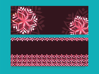 Social Media Banner or Header Decorated with Floral Design in Two Options.