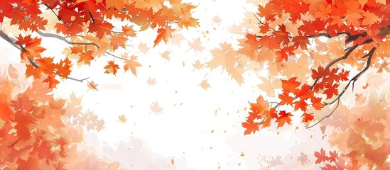Wall Mural - orange red maples. copy space image. place for adding text and design
