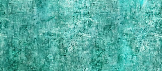 Rustic sea green mottled linen woven texture. Seamless printed fabric pattern for tropical coastal style. Interior textile background. Mottled colorful turquoise dye stains