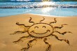 © Lubos Chlubny - Smiling sun drawing in the sand on a beach