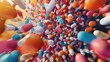 © Bijac - dynamic medicinal cascade of colorful pills and capsules in freefall abstract 3d illustration