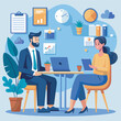 © Haja - hr job interview vector illustration