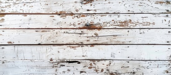 Wall Mural - Wooden plank brown wood all antique cracked furniture weathered white vintage wallpaper texture background. Copy space image. Place for adding text and design