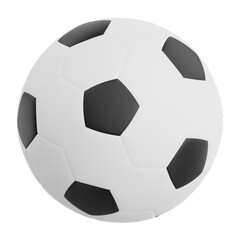 Wall Mural - 3D render soccer ball icon illustration. Isolated on transparent background